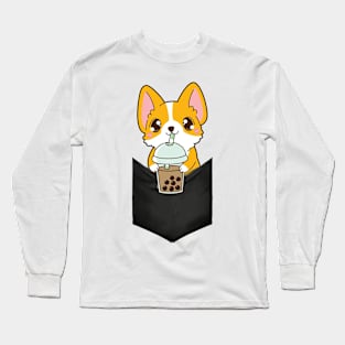 Corgi Boba Long Sleeve T-Shirt